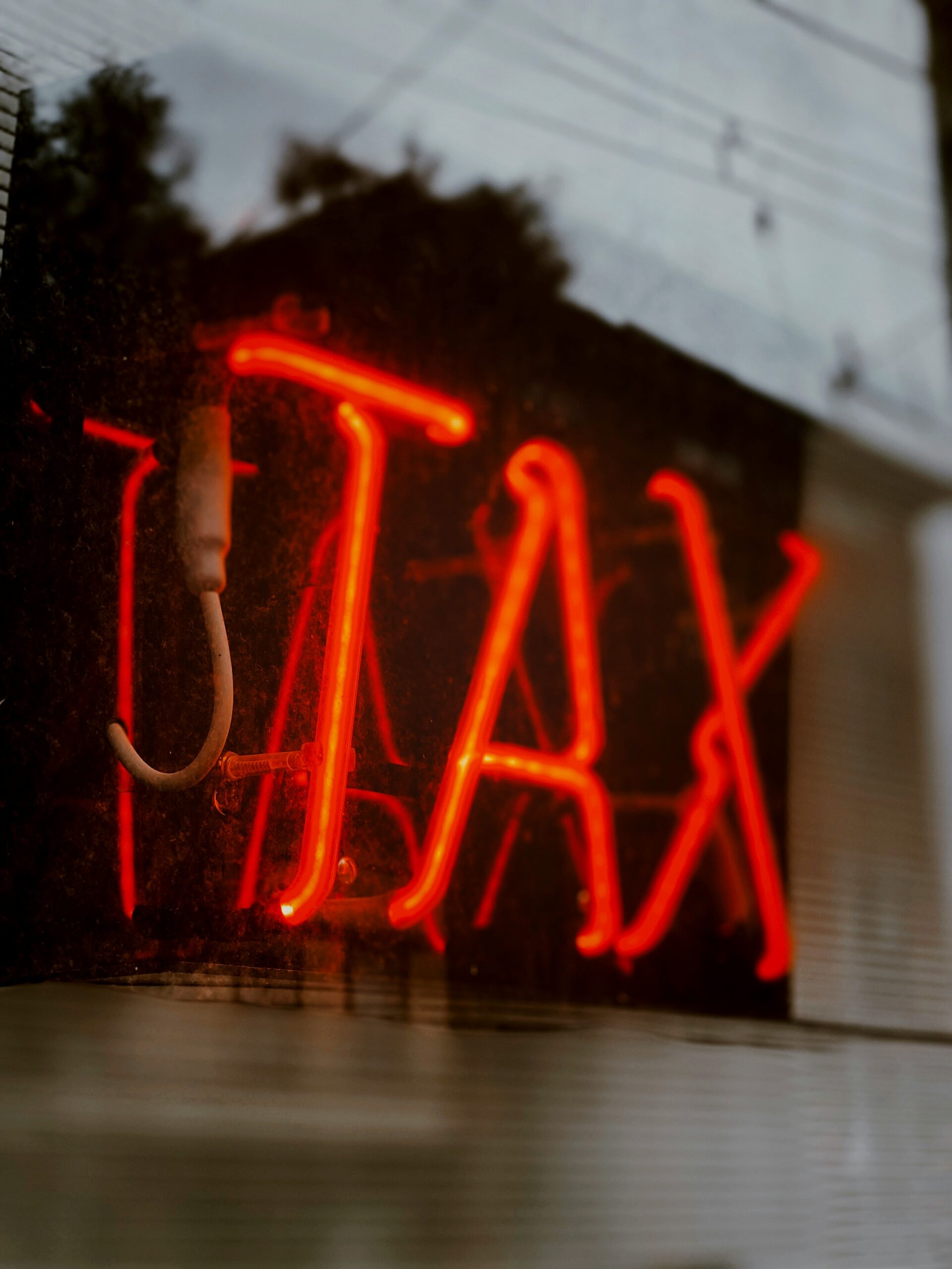 Image with red light with the word 'Tax'